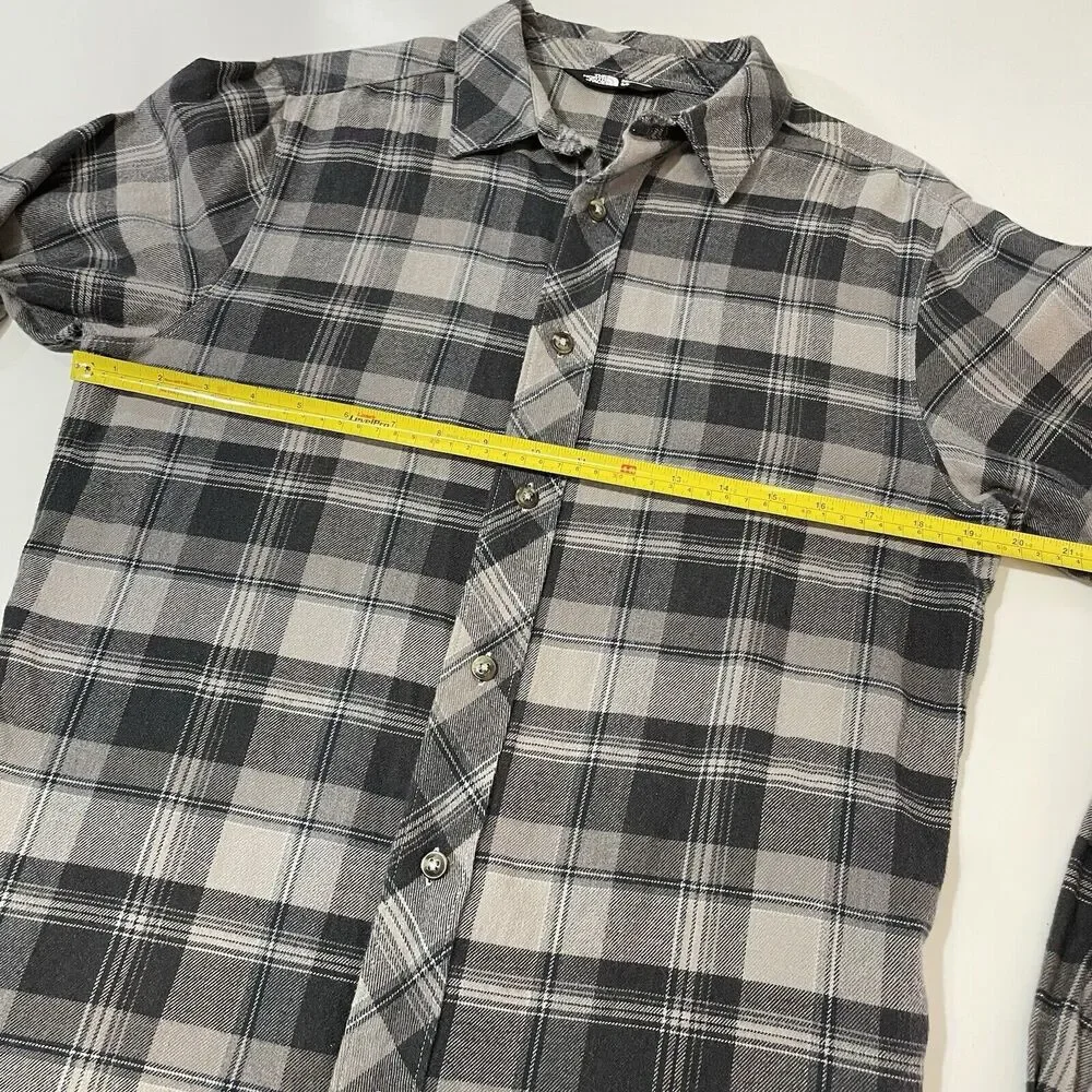 The North Face Men’s Gray Black Plaid Flannel Lightweight Shirt Cotton Small